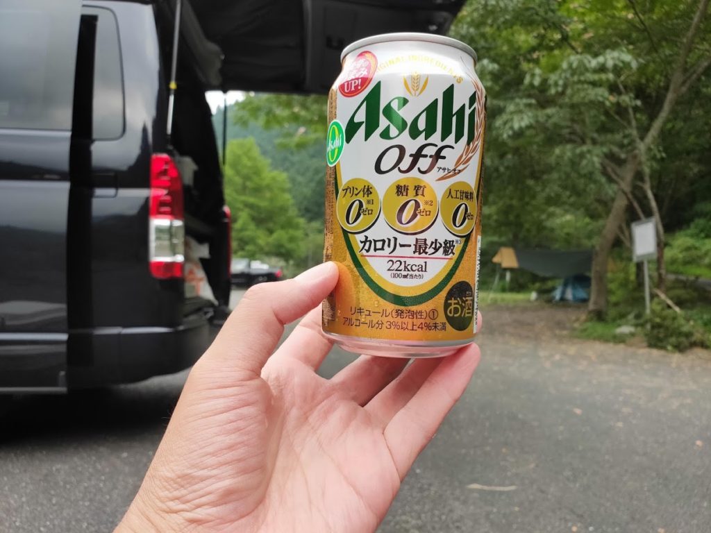 夢の森公園キャンプ場でのビール
