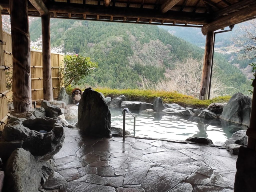 新祖谷温泉ホテルかずら橋の露天風呂の景色