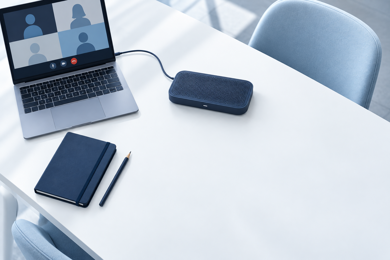 会議机の音声機器を表すAI生成イメージ。紹介製品の実物写真ではありません